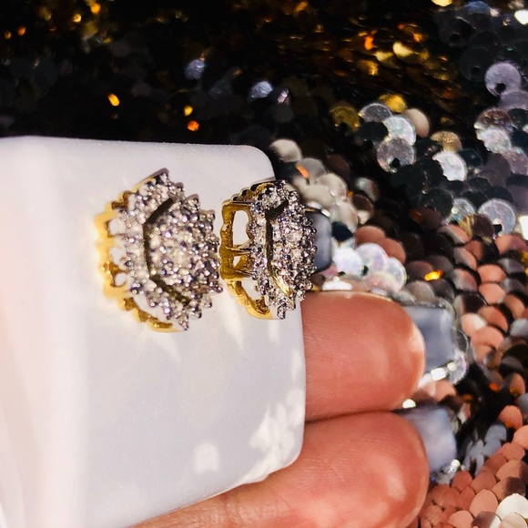 Beautiful Round Big Diamond Earrings WOW Huge Sale - Picture 7 of 10